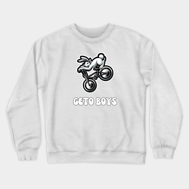 BIKING HIP HOP GETO BOYS EASTER BUNNY Crewneck Sweatshirt by Lolane